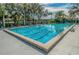 Outdoor swimming pool with marked lanes, lounge chairs, and shaded pergola areas at 4915 Augusta Ave, Oldsmar, FL 34677