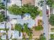 An aerial view of the property showcasing its large lot, beautiful pool, and mature landscaping at 546 26Th N Ave, St Petersburg, FL 33704