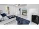 Comfortable living room featuring plush sofa, large windows, a mounted television, and neutral colors at 546 26Th N Ave, St Petersburg, FL 33704