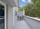 Spacious patio featuring seating and privacy wall at 5729 Calais N Blvd # 6, St Petersburg, FL 33714