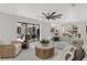 Spacious living room featuring a fan and neutral tones creating a cozy atmosphere at 7032 Pelican Island Dr, Tampa, FL 33634
