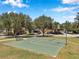 Community basketball court featuring a park bench and surrounded by mature shade trees at 7103 Bridgeview Dr, Wesley Chapel, FL 33545