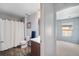 Bathroom showing the shower, sink, and toilet at 7103 Bridgeview Dr, Wesley Chapel, FL 33545
