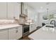 The kitchen features white cabinets, stainless steel appliances, and ample counter space at 807 W Kentucky Ave, Tampa, FL 33603