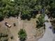 Aerial view of a vacant lot amidst lush trees on a sunny day with boundary marked at 8601 N 28Th St, Tampa, FL 33604