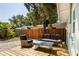 Inviting backyard deck with comfortable seating and lush greenery at 945 8Th N St, St Petersburg, FL 33712