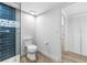 This bathroom offers a stylish shower with white wall paneling at 10216 Regal Dr # 208, Largo, FL 33774