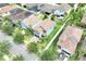 The aerial view shows the houses, yards, and streets of a well-maintained neighborhood at 1028 Oliveto Verdi Ct, Brandon, FL 33511