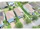 This aerial view displays the beautiful homes, manicured lawns, and mature trees of the neighborhood at 1028 Oliveto Verdi Ct, Brandon, FL 33511