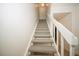 Carpeted staircase with white railing in this home's interior offers a classic and safe design at 12780 N 57Th St, Tampa, FL 33617