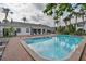 Relaxing community pool surrounded by palm trees, lounge chairs and a covered patio area at 13125 Wilcox Rd # 16202, Largo, FL 33774