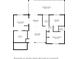 Detailed floor plan showcasing the layout with the eat-in kitchen, screened porch, and the living and bedroom areas at 1573 Cumberland Ln, Clearwater, FL 33755
