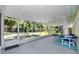 A covered patio area with views of the fenced in backyard at 1573 Cumberland Ln, Clearwater, FL 33755