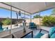Enclosed porch with outdoor seating overlooking the landscaped backyard at 2701 65Th Ave S, St Petersburg, FL 33712