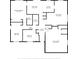 First floor layout featuring living spaces, bedrooms, bathrooms, and an eat-in kitchen at 3104 Apricot St, Seffner, FL 33584