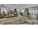 Expansive living room view into dining and kitchen, flooded with natural light, with a modern design at 332 Wood Dove Ave, Tarpon Springs, FL 34689