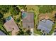 Bird's eye view of a beautiful home with a screened-in pool and well-manicured landscaping at 3922 Cedar Cay Circle, Valrico, FL 33596