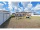 Fenced backyard features a playset for and ample space at 4507 Eternal Prince Dr, Sun City Center, FL 33573