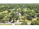 Lush property featuring a tree-lined driveway leading to a home enveloped in mature trees, complemented by an expansive lawn and lake at 4706 Scott Rd, Lutz, FL 33558