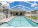 Inviting screened-in pool with outdoor seating and a clear view of the backyard at 6129 Schalekamp Dr, Spring Hill, FL 34609