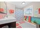 Bathroom with mural, decorative towels and updated vanity at 614 Norton St, Longboat Key, FL 34228