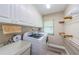 Well-lit laundry room with a utility sink, storage, and shelving at 671 Tallahassee Ne Dr, St Petersburg, FL 33702