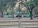 A vibrant green playground offers a fun, engaging space for surrounded by mature trees and a wooden fence at 700 Bowsprit Pl, Palm Harbor, FL 34685