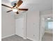 Bedroom featuring a ceiling fan and closet at 10431 Frog Pond Dr, Riverview, FL 33569