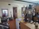 View of kitchen with tiled floors, appliances, and island at 10539 Parkcrest Dr, Tampa, FL 33624
