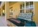Covered patio features an outdoor seating and modern gas fire pit at 1116 Hillandale Reserve Dr, Tampa, FL 33613