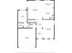 Detailed floor plan showcasing the layout of the home, including the living room, kitchen, and dining area at 11419 Emerald Shore Dr, Riverview, FL 33579
