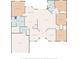 Layout of the home showcasing the Gathering room, bedrooms, kitchen, and garage at 13216 Antelope St, Spring Hill, FL 34609