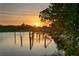 Dock view at sunset at 218 Colony Point S Rd, St Petersburg, FL 33705