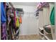 Walk-in closet with shelving, hanging racks, and storage space at 27050 Anthony Ave, Brooksville, FL 34602