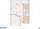 Detailed floor plan showcasing the layout of the home including kitchen, living room, bedrooms, and garage at 3923 Shoreside Cir, Tampa, FL 33624