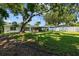 Private backyard featuring a patio and mature trees provides a tranquil outdoor living space at 403 Althea Rd, Belleair, FL 33756
