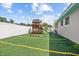 Fun backyard with artificial turf and playground equipment creates a safe play area for  at 5401 3Rd N Ave, St Petersburg, FL 33710