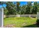View of the well-maintained backyard featuring a privacy fence and lush green grass at 6745 Citrus Creek Ln, Tampa, FL 33625