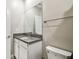 Bathroom features granite countertop vanity, white cabinets, and modern fixtures at 6745 Citrus Creek Ln, Tampa, FL 33625