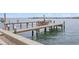 Scenic waterfront dock with a wooden deck, offering a spot to relax and take in the expansive water views at 7060 S Shore S Dr, South Pasadena, FL 33707