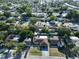 Aerial view showcases a neighborhood with lush greenery, tree coverage, and diverse home styles at 8702 Congress St, Port Richey, FL 34668