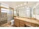 Bathroom featuring a shower and an extended vanity with lots of storage at 8744 Andros Ln, Port Richey, FL 34668
