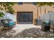 Cozy backyard seating area with an enclosed patio and a privacy fence at 9520 Trumpet Vine Loop, Trinity, FL 34655