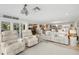 Well-lit living room that opens to the kitchen with views and comfortable seating at 106 Midway Is, Clearwater Beach, FL 33767