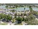Scenic aerial view of homes near a beautiful lake, surrounded by lush green trees and landscaping at 1914 Elk Spring Dr, Brandon, FL 33511