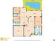 Detailed floor plan showcasing the layout with dimensions, bedrooms, kitchen, living spaces, and a pool at 1914 Elk Spring Dr, Brandon, FL 33511
