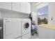 Bright laundry room featuring a modern Miele washer and dryer set and plenty of storage space at 205 5Th N Ave # 501, St Petersburg, FL 33701