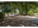 Spacious backyard with lush trees, and detached shed at 2104 E Navajo Ave, Tampa, FL 33612