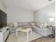 Bright living room features a large sectional, white coffee table and decorative rug at 4528 Winding River Way, Land O Lakes, FL 34639
