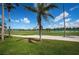 Picturesque view of a well-manicured golf course with palm trees, a serene lake, and clear blue skies at 6151 Bahia Del Mar Blvd # 126, St Petersburg, FL 33715